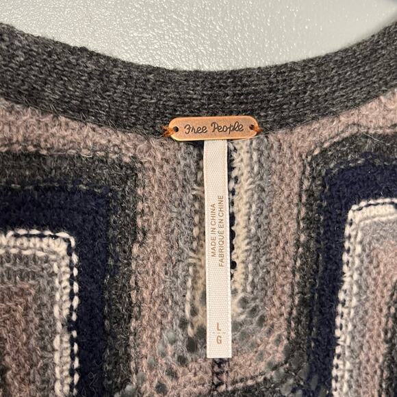 Free People Rhiannon Sweater Dress Chevron Geometric Flared Women’s Size Large - Picture 7 of 12